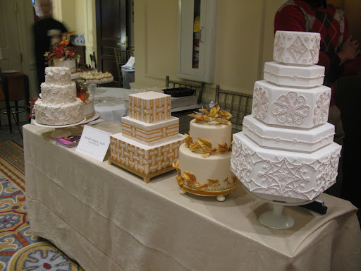 Cake baker Ron Ben-Israel displayed these China-inspired cakes from the Winter issue of Martha Stewart Weddings.