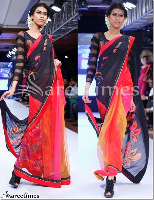 Red_Designer_Printed_Saree
