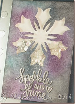 snowflake shaker card closeup