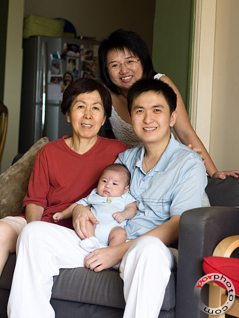 From left to right, granny, mummy and daddy.