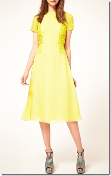 Midi Tea Dress with Pleat Lace Midi Tea Dress with Pleat Lace