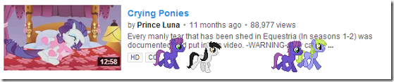 ponies on YouTube