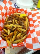 Fresh cut fries, with mustard