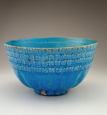 Bowl | Origin:  Iran | Period: 18th or 19th century  Qajar period | Details:  Not Available | Type: Stone-paste painted under glaze | Size: W: 14.9  cm | Museum Code: S1997.121 | Photograph and description taken from Freer and the Sackler (Smithsonian) Museums.