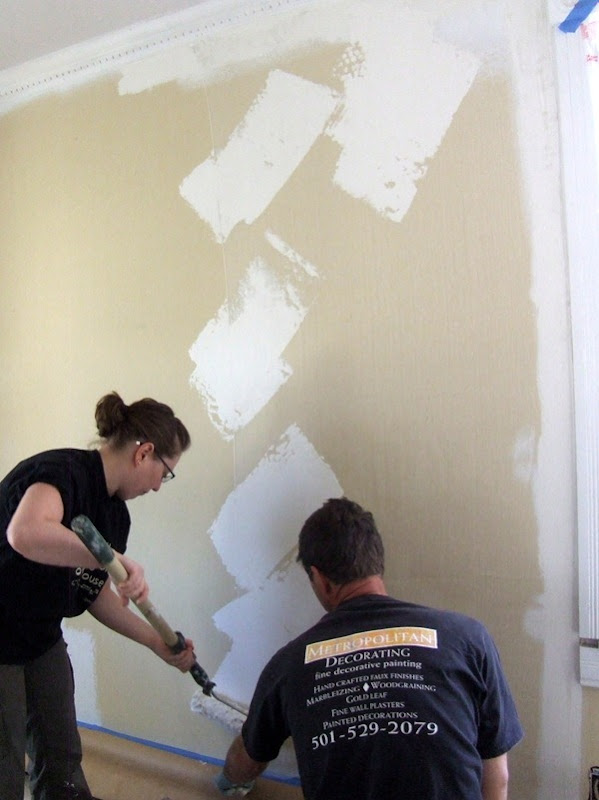 Painting cheesecloth onto walls for texture Painting cheesecloth onto walls for texture