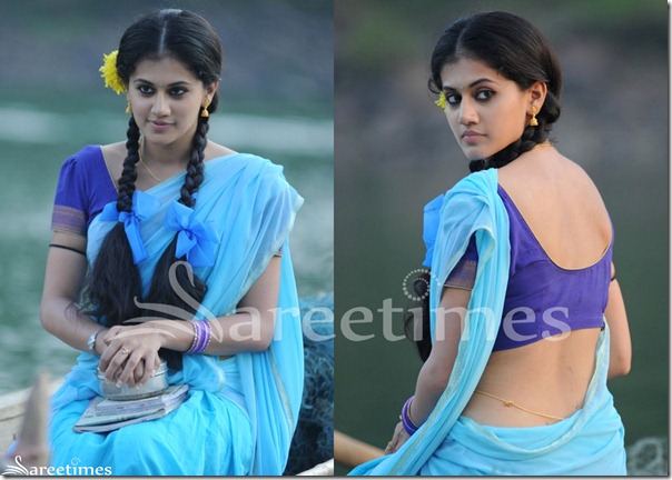 Taapsee_Blue_Half_Saree