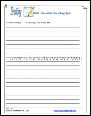 Narrative Writing Journal - Drafting Page - From Raki's Rad Resources