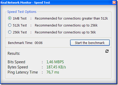 Real Network Monitor Speed Test