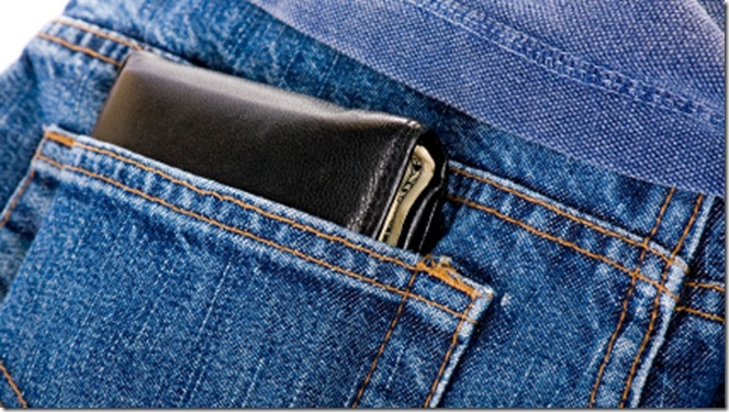 Wallet in back pocket