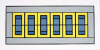 zone 3, 1999, acrylic on canvas, 16 x 32 in.