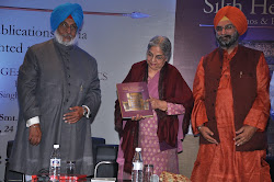 The authors with Mrs Gursharan Kaur as she launches Sikh Heritage: Ethis and Relics
