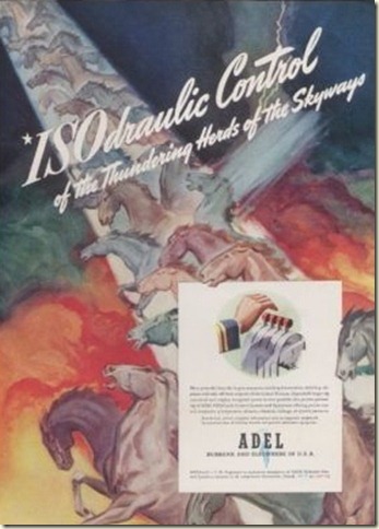 1942 great colorful wild horse art Adel print ad