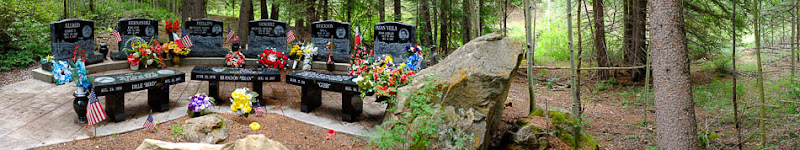 The memorial to six miners and three rescuers who died in the 2007 Crandall Canyon Mine disaster near Huntington, Utah.
