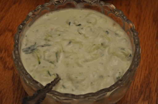 Tzaziki sauce for the kabobs