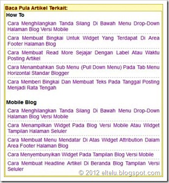 ELTELU - Daftar Artikel Terkait Versi Mobile Blog ELTELU - Daftar Artikel Terkait Versi Mobile Blog