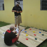 Making of a climbing wall.