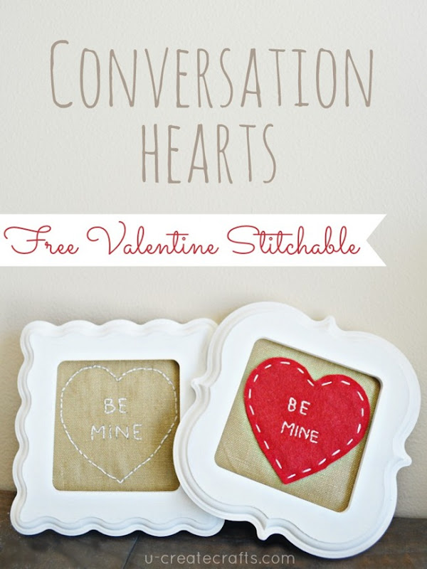 FREE Stitchable: Conversation Hearts Valentine Patterns at u-createcrafts.com