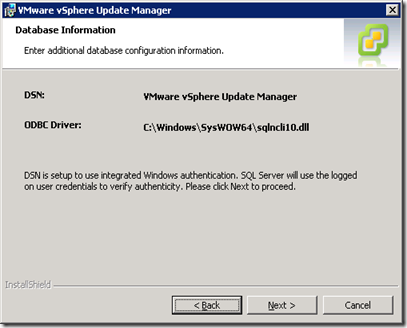 09_Update Manager Database Configuration Information