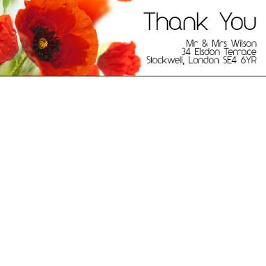 Poppies 9 Thank You Notepaper
