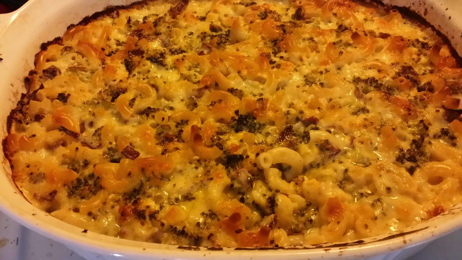 Broccoli mac n cheese casserole with lebanon bologna Hippie Chic's