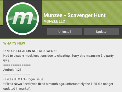 Munzee126Android.png Munzee version 1.26 for Android