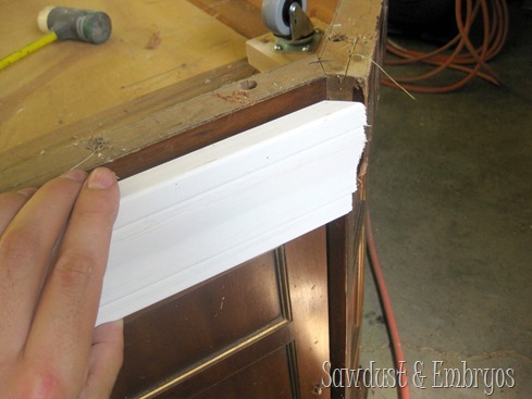 Adding Trim to the bottom of Furniture {Sawdust and Embryos}
