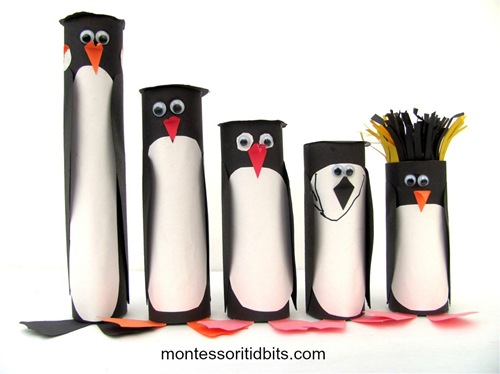 5 penguins from Antartica craft / Montessori Tidbits