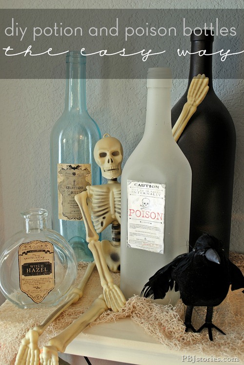 Easiest way to label bottles for Halloween
