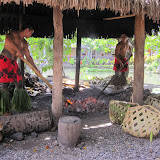 A Samoan cooking fire, at the Polynesian Cultural Center