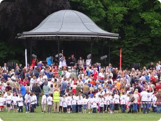 Lord Lieutenant David Briggs addresses the crowd at the bandstand