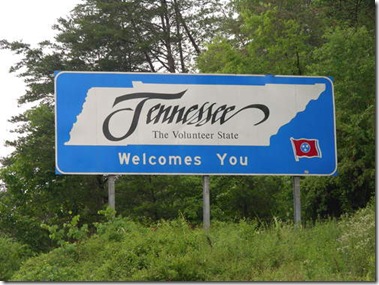 Tennessee state sign