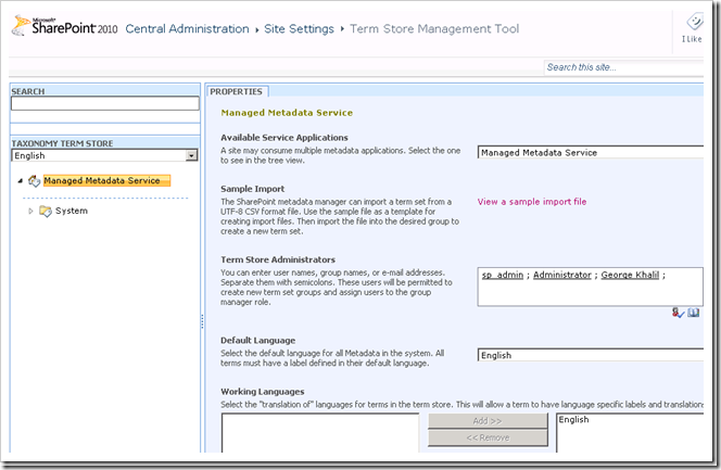 Configuring the Managed Metadata Service Application in SharePoint 2010 step by step - Part 1
