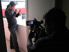 José Gualinga face painting being filmed.
Photo credit: Andrew Miller / Amazon Watch