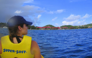 That afternoon we changed into swimsuits and went kayaking.