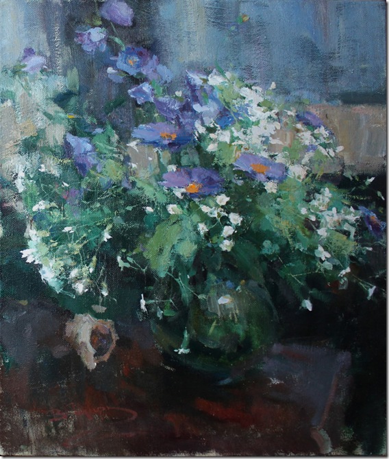 Still life with purple flowers-Vadim-Suvorov-ENKAUSTIKOS Still life with purple flowers-Vadim-Suvorov-ENKAUSTIKOS