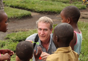 David Johns with Children