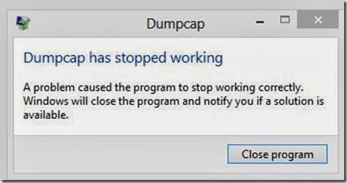dumpcap has stopped