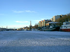Winter view on river ice Winter view on river ice