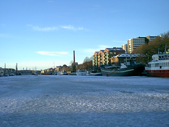 Winter view on river ice