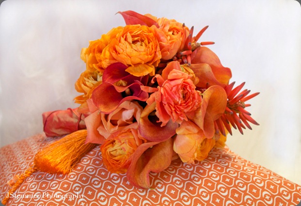 wedding-bouquet-orange-tassle-aileen-tran aileen tran