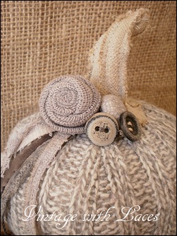 Upcycled Wool Pumpkin by Vintage with Laces Upcycled Wool Pumpkin by Vintage with Laces