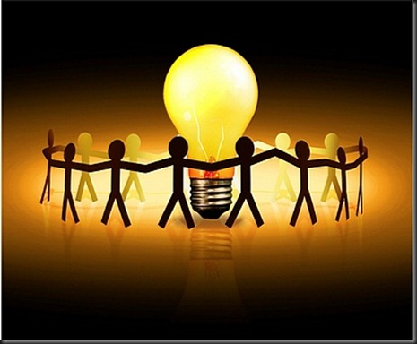 people_surrounding_light_bulb