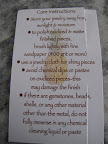 And the care instructions - fine sandpaper is good - watch out for those chemical dips.