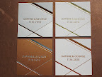 ForYourParty.com printed four color combos for our gift tags: silver foil on white, gold foil on white, silver foil on copper, and copper foil on white.