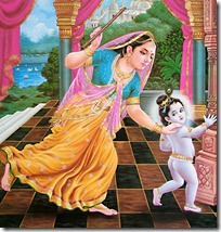 Yashoda chasing Krishna