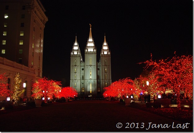 Salt Lake Temple and Christmas Lights on Temple Square, Salt Lake City, Utah Salt Lake Temple and Christmas Lights on Temple Square, Salt Lake City, Utah