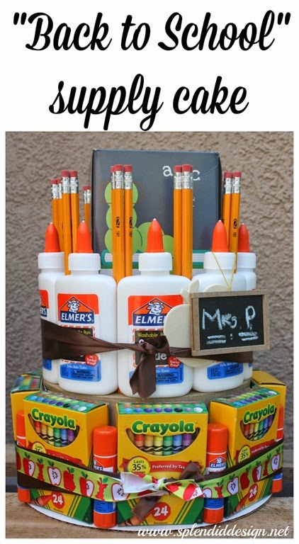 school supply cake