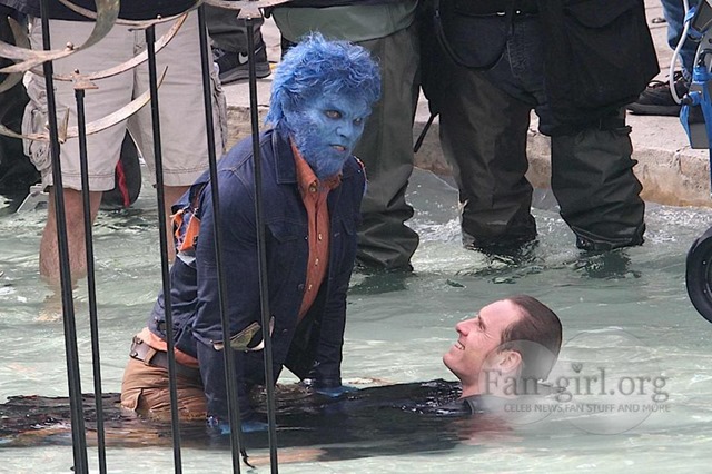 Bestia és Magneto harca az X-Men - Az eljövendő múlt napjai forgatásán 01