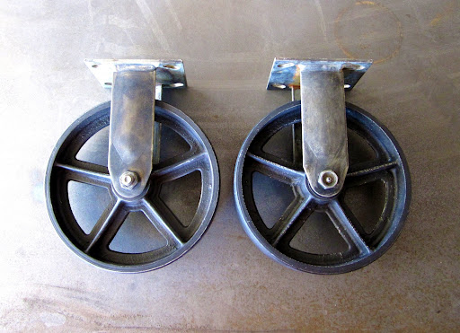 Industrial furniture swivel metal castors casters wheels vintage 8,9 cm black 5 