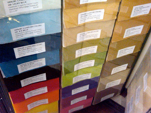 Here, gampi paper in a range of colors.